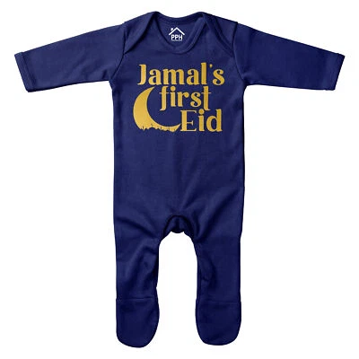 THE CLOTHING SHED Personalisierter First Eid Strampler Spruch Geschenk für Baby