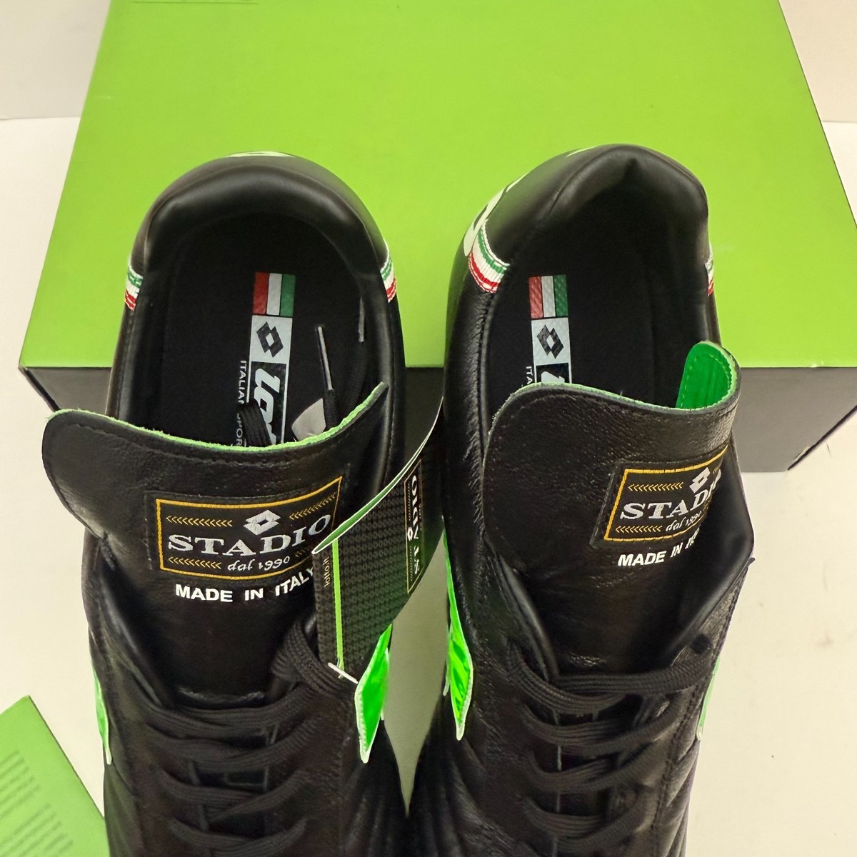 Lotto Stadio OG II FG Soccer Cleats - All Black, Spring Green | Men\'s Size 13 Lotto Stadio OG FG - Black/Spring Green main image 3