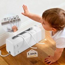 Improved Power Strip Cover Box 1 Pack Outlet Covers Baby 1 Pack, White