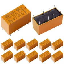 12Pcs DPDT Relay 12V Coil 8 Pin 2NO 2NC Mini PCB Power Relays HK19F-12V
