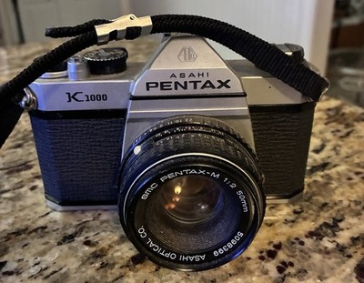 Asahi Pentax K1000 SLR Film Camera w/ SMC Pentax-M 50mm f/2 Lens