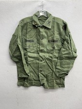 Vintage US Army Utility Field Shirt Mens Large Olive Green OG-107 Medium M