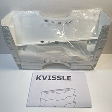 IKEA Kvissle Wall Mounted Magazine Rack Documents Storage White Metal 5 Pieces