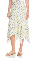 Womens White Yellow Floral Midi Skirt NWT Size Medium Y2K Fairycore Cottage