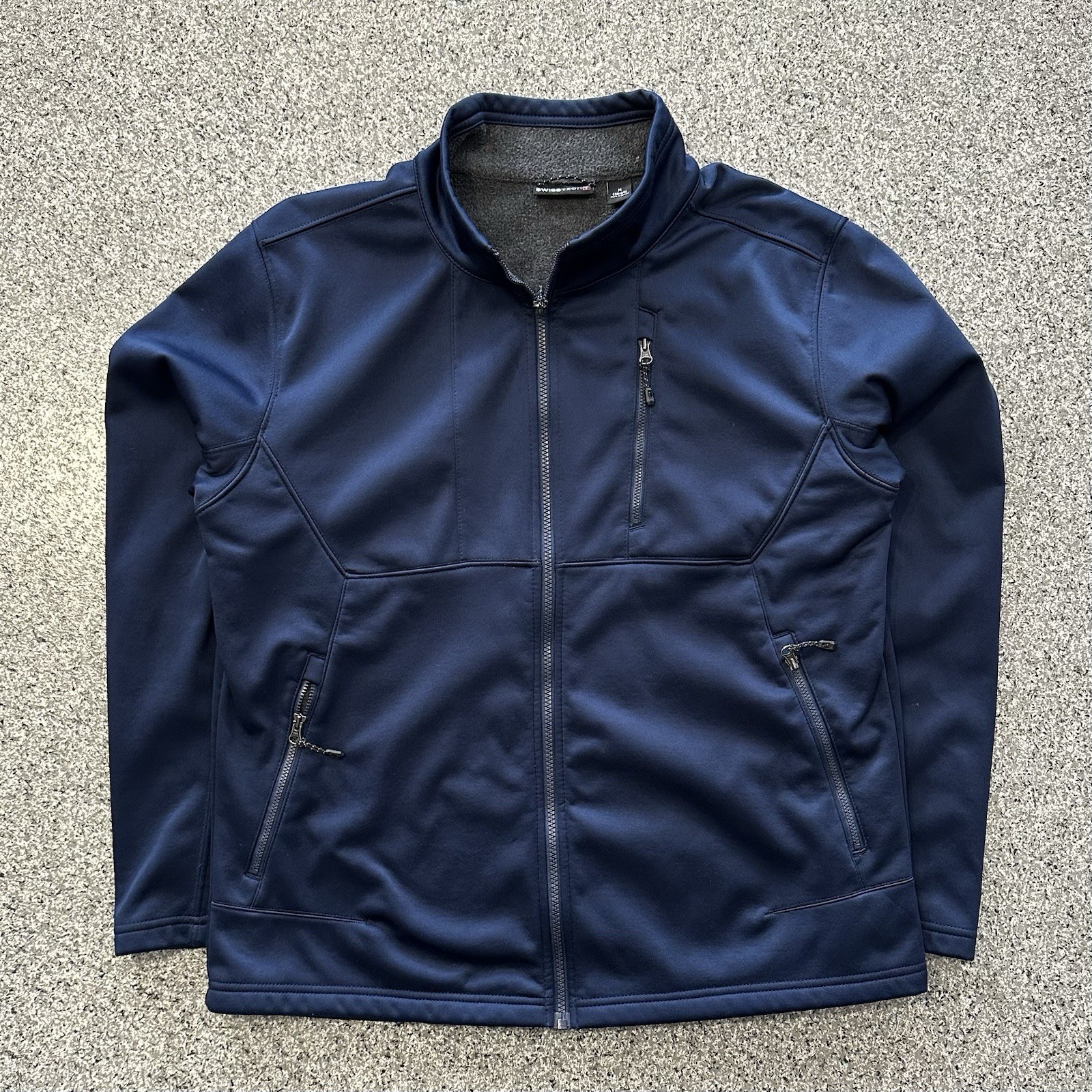 Mens M Performance Full Zip Fleece Lined Blue Water Resistant
