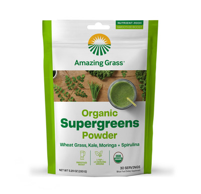 Amazing Grass Super Greens Booster: 5.29 Ounce (Pack of 1), Supergreen Powder