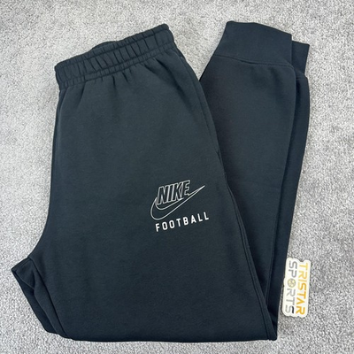 #ad Nike Pants Mens Large Black Club Fleece Joggers Football Graphic Tapered Leg $49.99