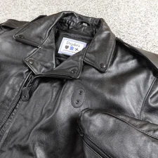 Taylors Leatherwear Jacket Mens 3XL Black Cowhide Police Motorcycle Bomber Coat