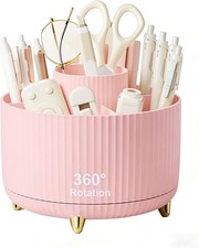 Pencil Pen Holder 5 Slots 360 Degree Rotating Pen Organizers for Desk Desktop