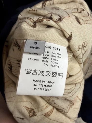 Visvim FW15 ICT Kerchief Down JKT Kofu Made in Japan Indigo Dye Size 3/L Rare image 9