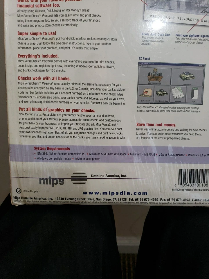 Mips Versa Check Personal Custom Check Creation Software 3.5" Floppy w/150 Blank - Image 3 of 4