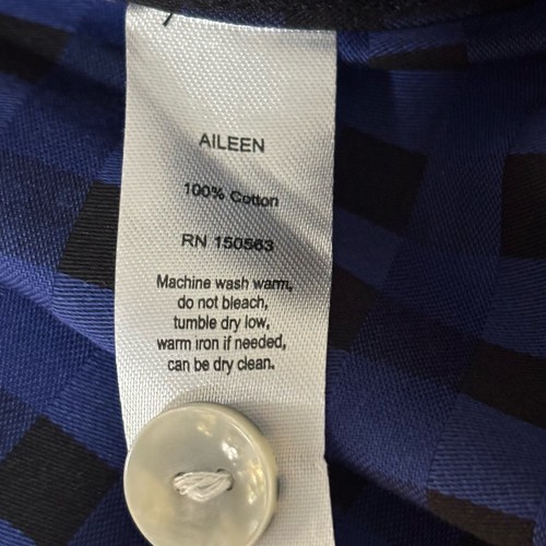 Hinson Wu Aileen Black & Blue Striped Cotton Blouse Sz Small Retail $278 - Picture 8 of 8