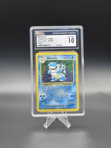 CGC 10 GEM MINT Blastoise 1999 Base Set 2/102 Holo Pokemon Card