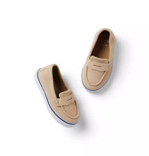 NWT Janie and Jack Flower Show Khaki Suede Penny Loafer Sneaker Shoes 6 Toddler