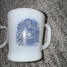 Set Of 6 Currier & Ives Mugs-Old Farm Gate Fence Children Pattern (Blue & White) — photo 6