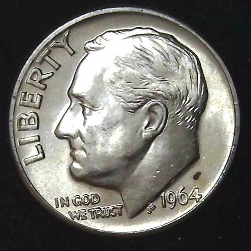 1964-D 10C Roosevelt Dime BU 90% Silver 26owt0311-2