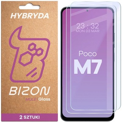 2x Schutzglas für Xiaomi POCO M7 5G Bizon Displayschutzglas Hybridglas Handyglas