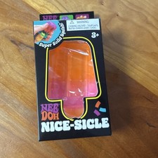 Nee Doh Nice-Sicle Super Solid Squish Tactile Squeeze Toy, Orange/Pink 3