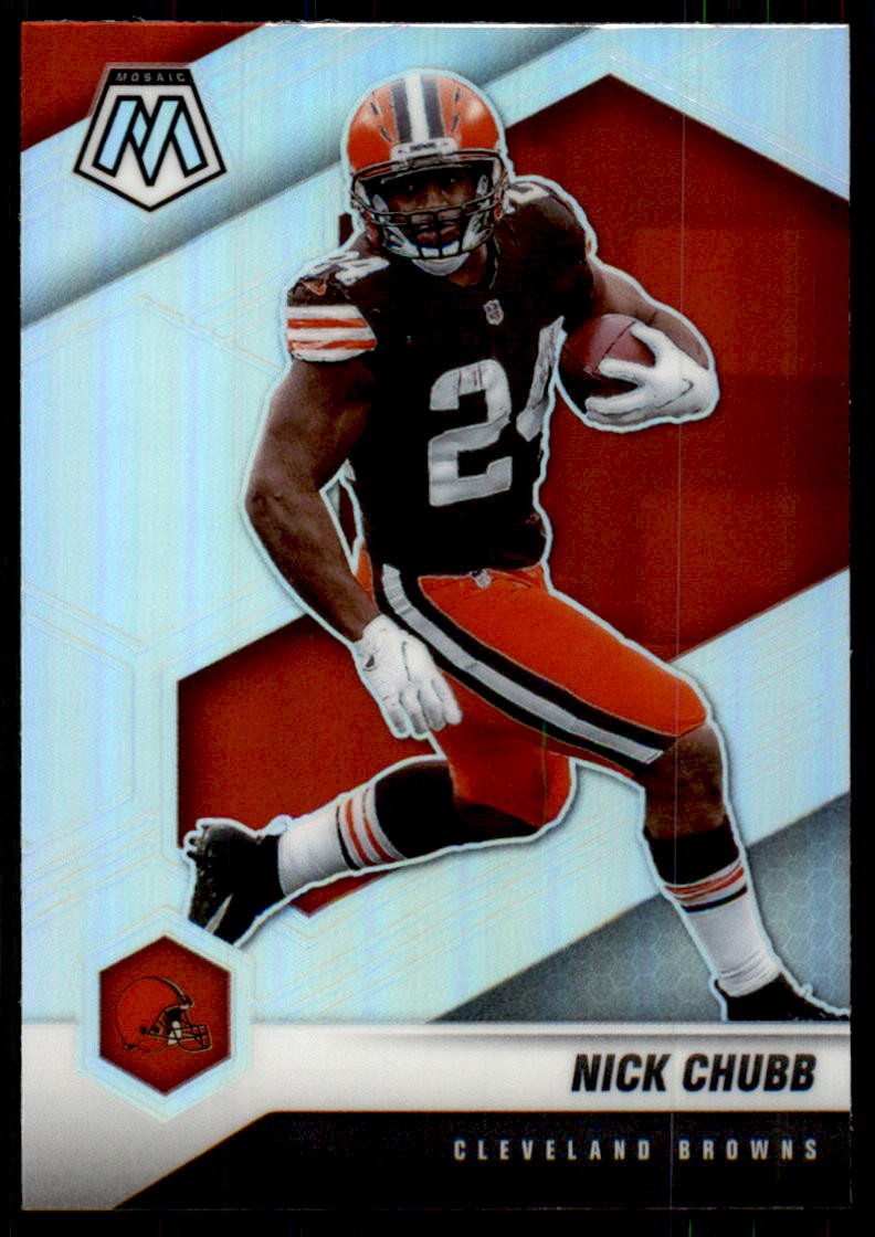 2021 Panini Mosaic #53 Nick Chubb Prizm Silver