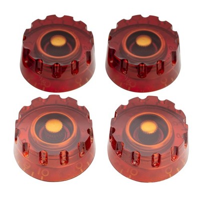 Musiclily Pro 4Pcs Amber Inch Knurled Control Speed Knob For USA Les Paul Guitar