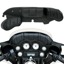 Front Windshield Bag Saddle 3 Pocket Black Fit For Harley Touring Electra Glide