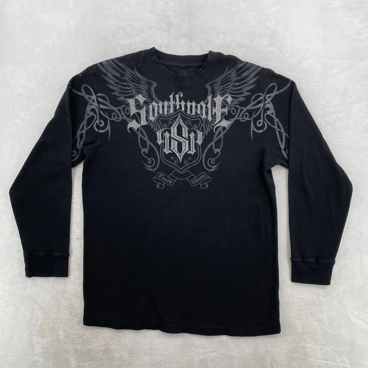 Chemise Vintage Southpole Premium Homme Taille XL Noire, Brodée Batman Années 90