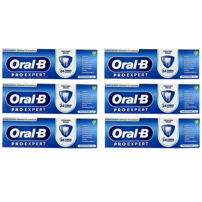 Oral-B Pro-Expert Frisches Weiß 24 Stunden Schutz Zahnpasta, (6er Pack) je 75 ml