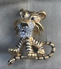 Vintage RARE JOMAZ Costume Jewelry Baby Tiger Brooch 1.4”