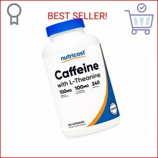 Nutricost Caffeine with L-Theanine, 100mg of Each, 240 Capsules, 240 Servings -
