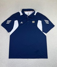 Notre Dame Fighting Irish Shirt Polo Mens 2XL Navy White NCAA Football Adidas