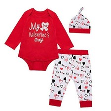 Baby Boys Girls My First Valentine's Outfit Set Heart Breaker 0-3 Months Red