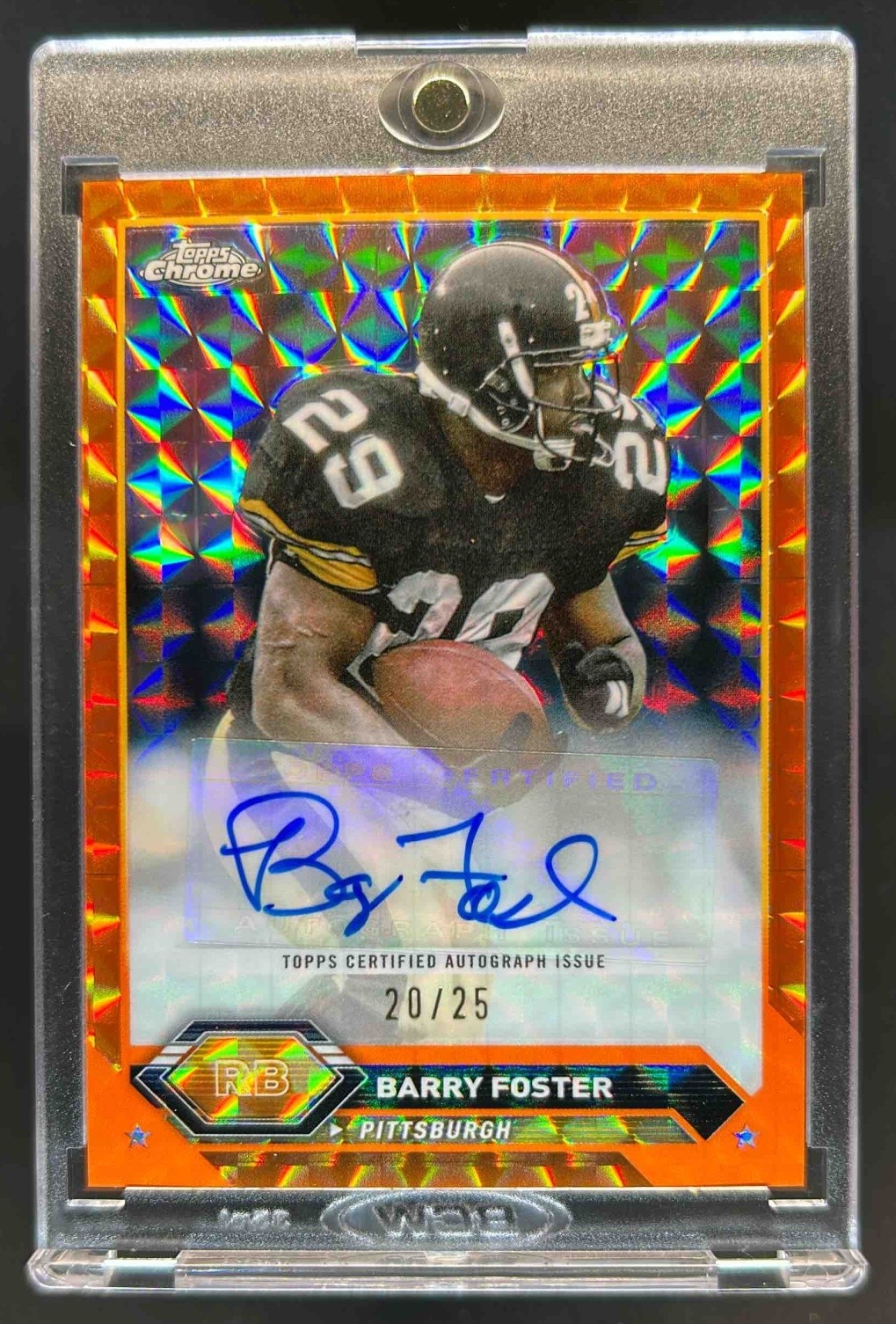 2023 Topps Composite Barry Foster Chrome Auto Geometric Orange #20/25 Steelers