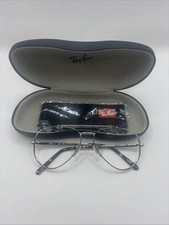 NEW RAY-BAN RB 3625-V AVIATOR 2501 SILVER BLACK AUTHENTIC EYEGLASSES 55-14