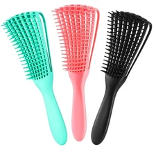 3 Pack Detangler Brush Natural Afro/African Hair Textured 3a to 4c Wavy Curly