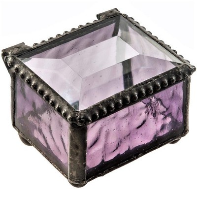 Purple Stained Glass Ring Jewelry Trinket - J Devlin 325-2