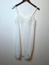 Vintage Formfit Rogers Ivory Lace Trim Slip Dress Size 36 Short 14-16