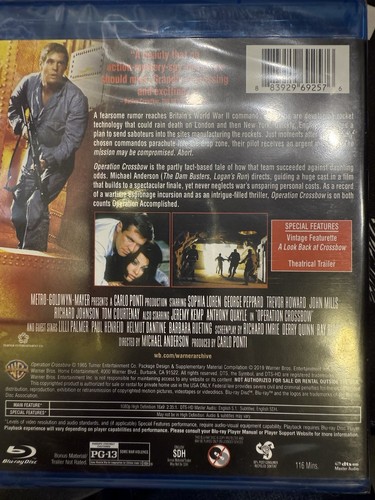 Operation Crossbow Warner Archive shrinkwrapped Blu ray Region Free IN STOCK - Picture 2 of 2