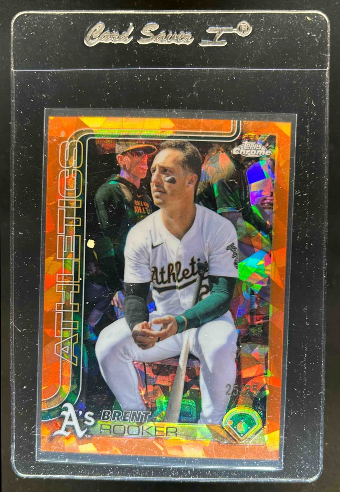 2025 Topps Chrome Sapphire Brent Rooker Image Variation Orange Refractor #/25
