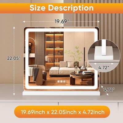 LED Vanity Mirror with Dimmable Light,Small Smart Makeup Mirror w/ Touch Control