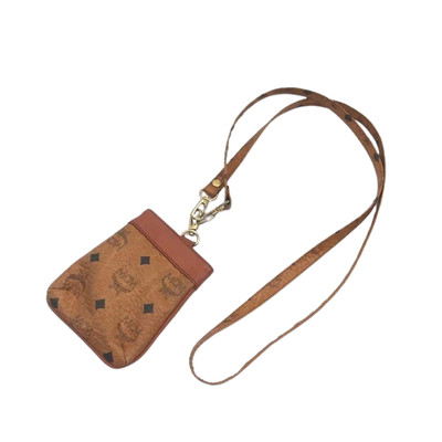 MCM Visetos Authentic Shoulder Bag Crossbody Smartphone Case Vintage Camel Brown