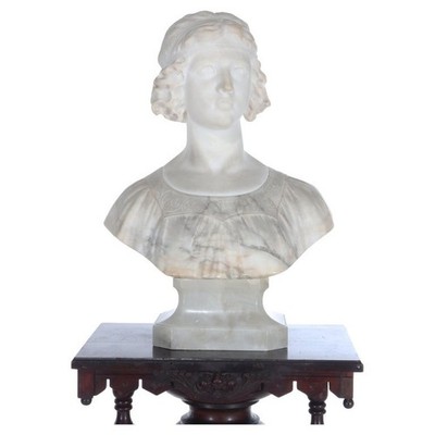 Life Sized Classical Marble Bust Of A Woman Signed Prof. Oragelli Sardelli C1880