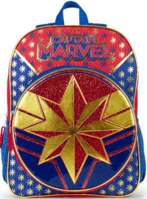 Avengers  Captain Marvel  Large 16'' Backpack. 16 inches H x 12 inches W x 5 inch