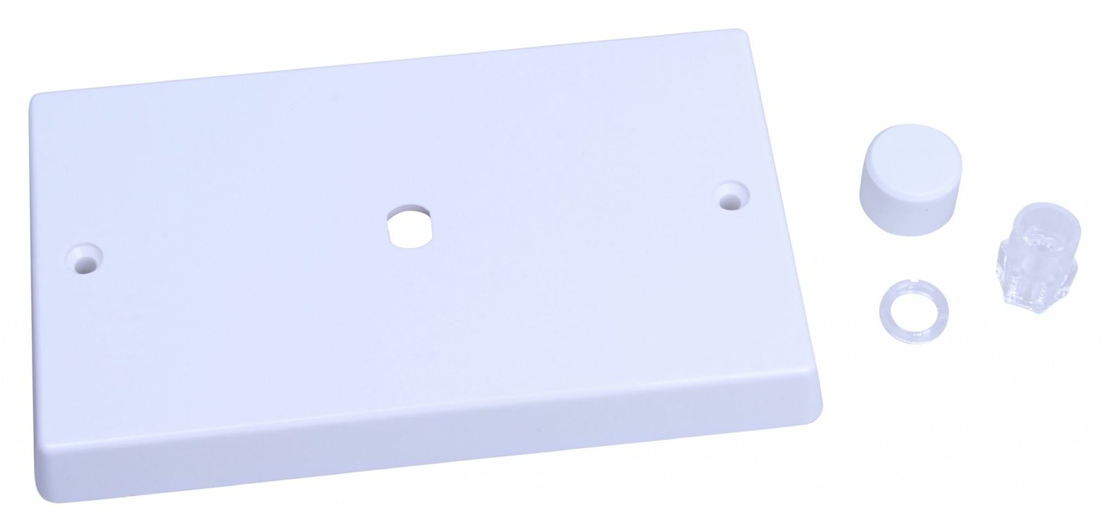 Varilight WQD1W White Plastic 1 Gang Dimmer Plate Only + Knobs (Twin Plate)