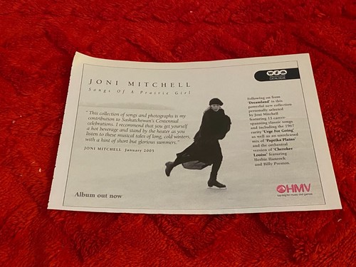 PEEPA7 MAGAZINE ADVERT 5X8" JODI MITCHELL : SONGS OF A PRAIRIE GIRL ALBUM