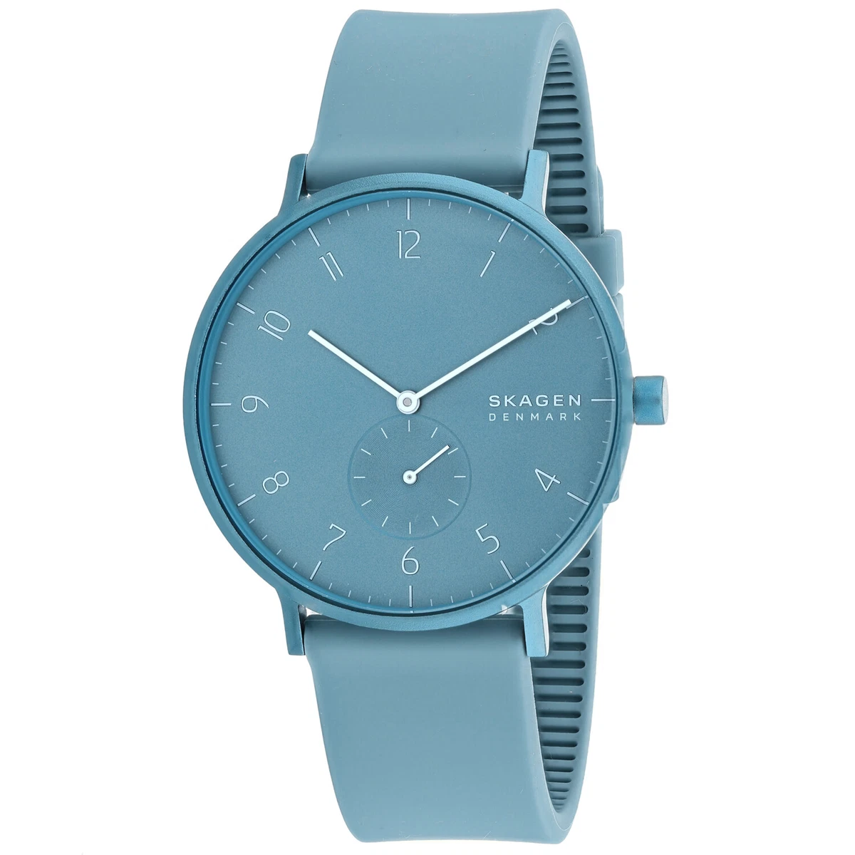 Aaren blue leather watch sale