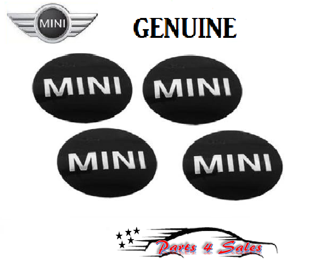 NEW Mini Cooper Wheel Center Cap Emblem Sticker x4 36136758687 GENUINE