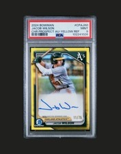  JACOB WILSON Auto Rookie Yellow Refractor /75 2024 Bowman Chrome RC athletics 