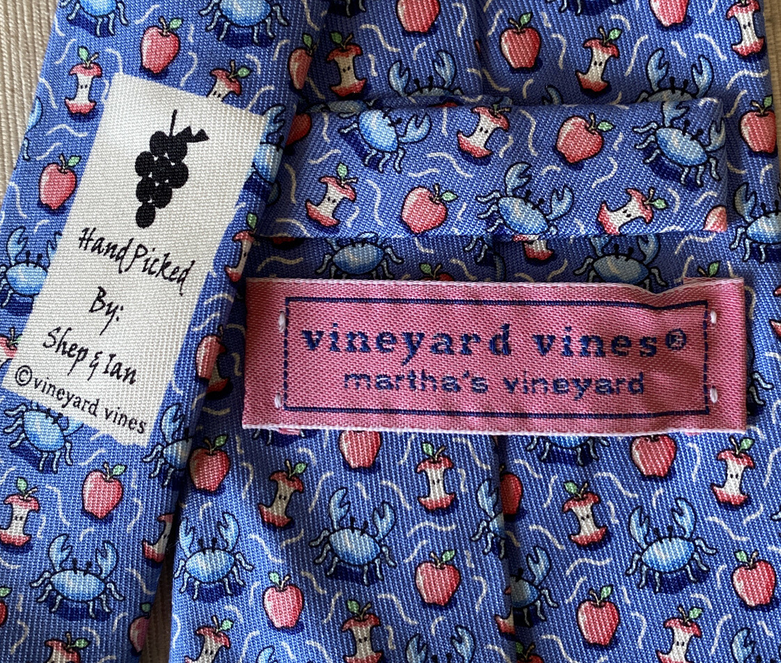 Vineyard Vines Martha’s Crab Apples 100 Silk Tie Blu… Gem