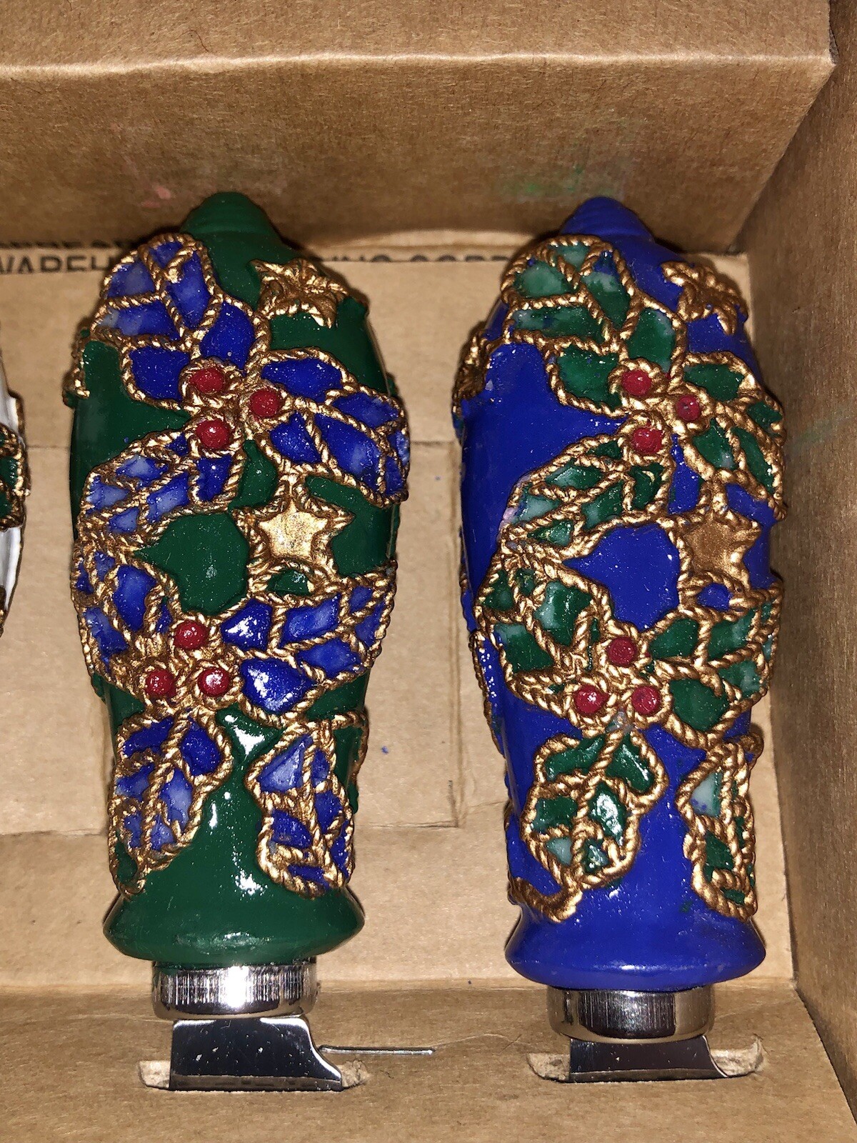 Vintage Boston Warehouse Spreaders Charcuterie set of 4 Knives Christmas Holly