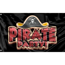 Pirate Party Flag Unique Design, 3x5 Ft / 90x150 cm, EU Made
